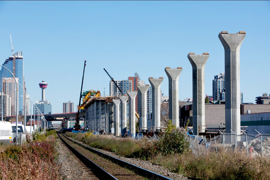 calgary west lrt being built